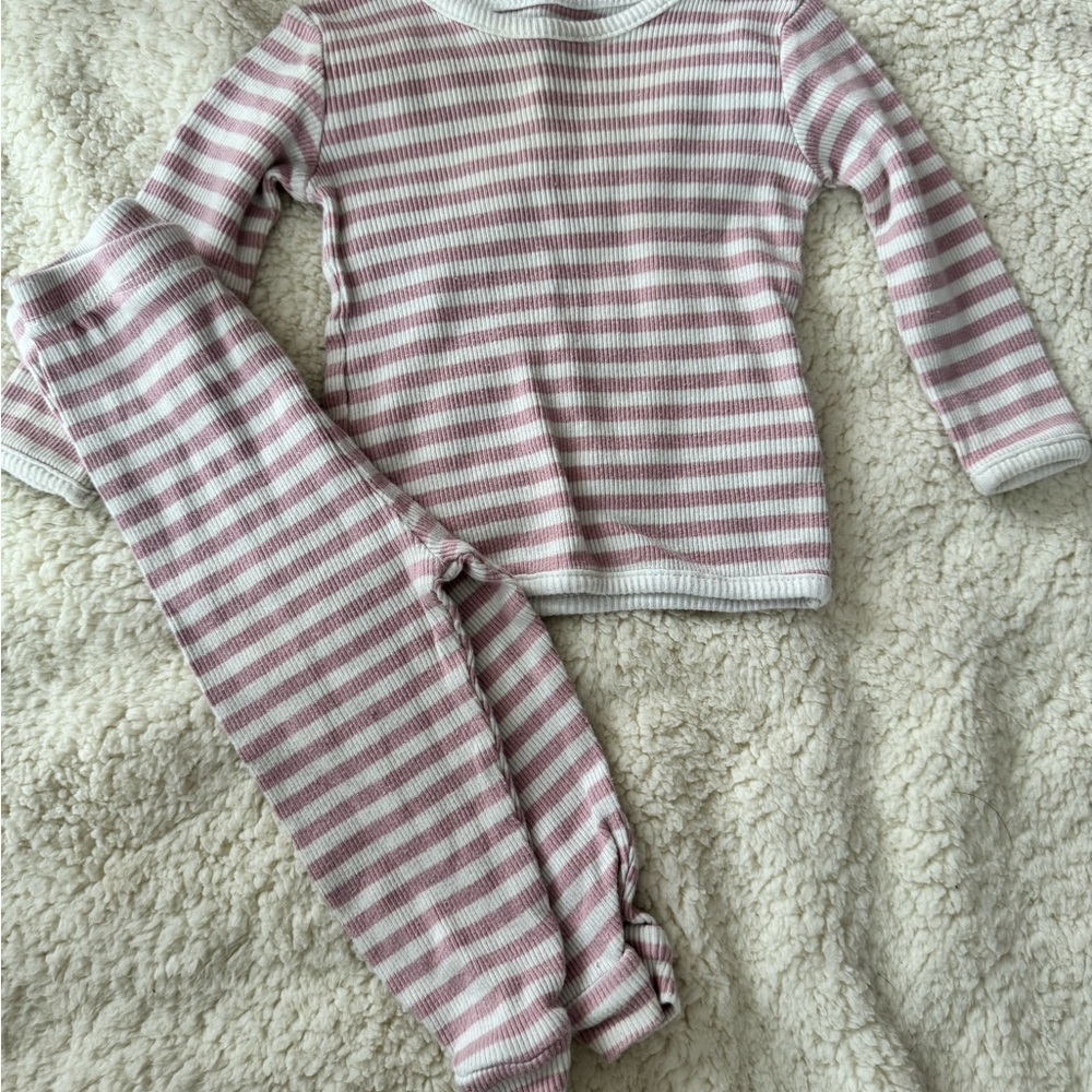 Striped Pink and White Kids Pajamas